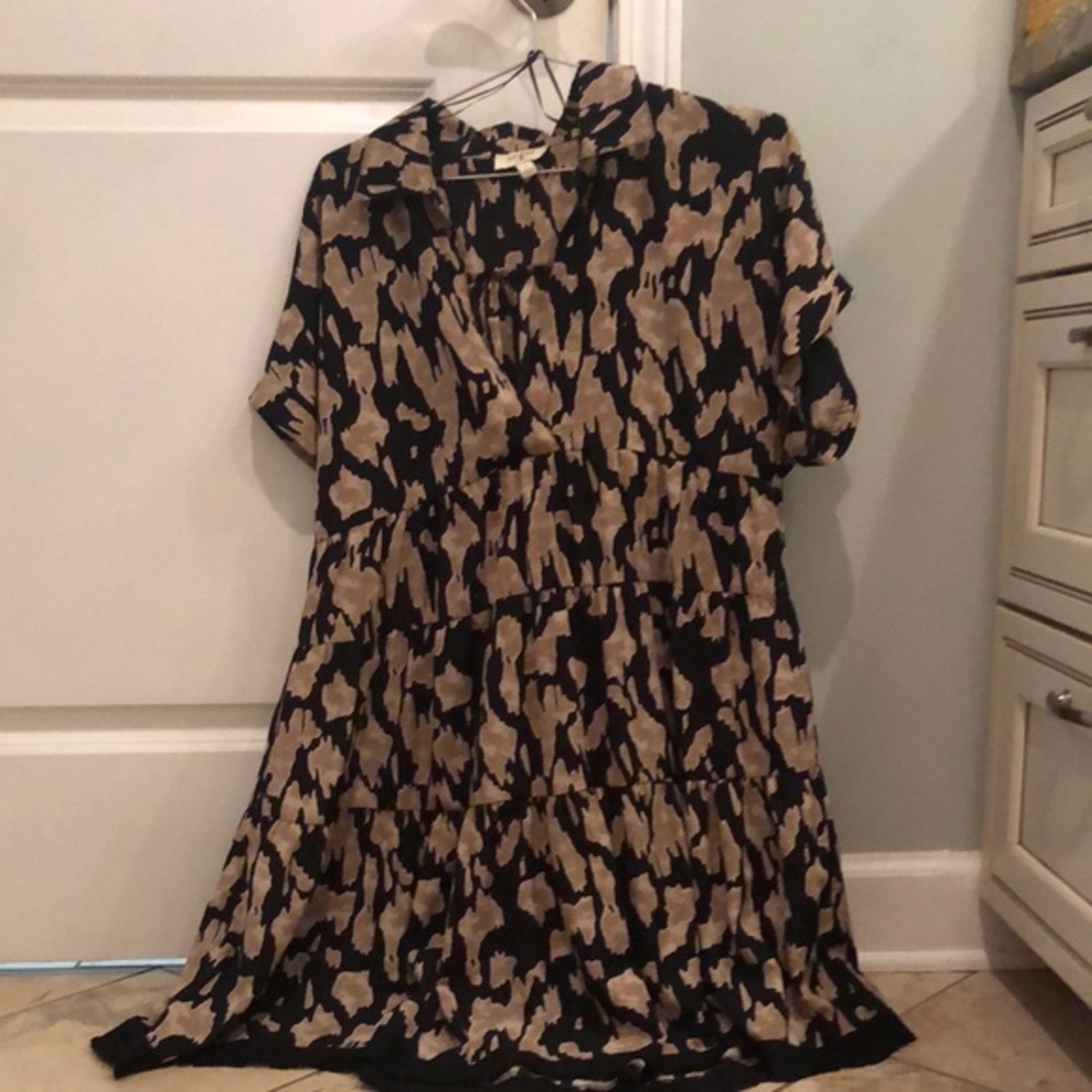 Umgee Black and Tan V-Neck Sundress
